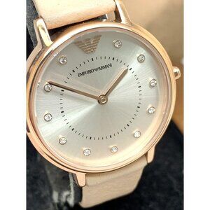 Emporio Armani Women's Watch AR2510 Quartz Rose Gold Nude Leather Strap …